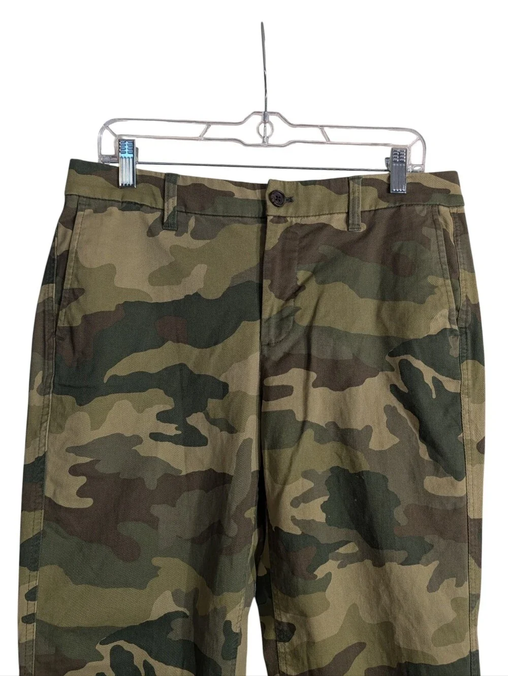 J.Crew Camo Chino Pants Women's Size 10 Green Military Print Stretch Straight